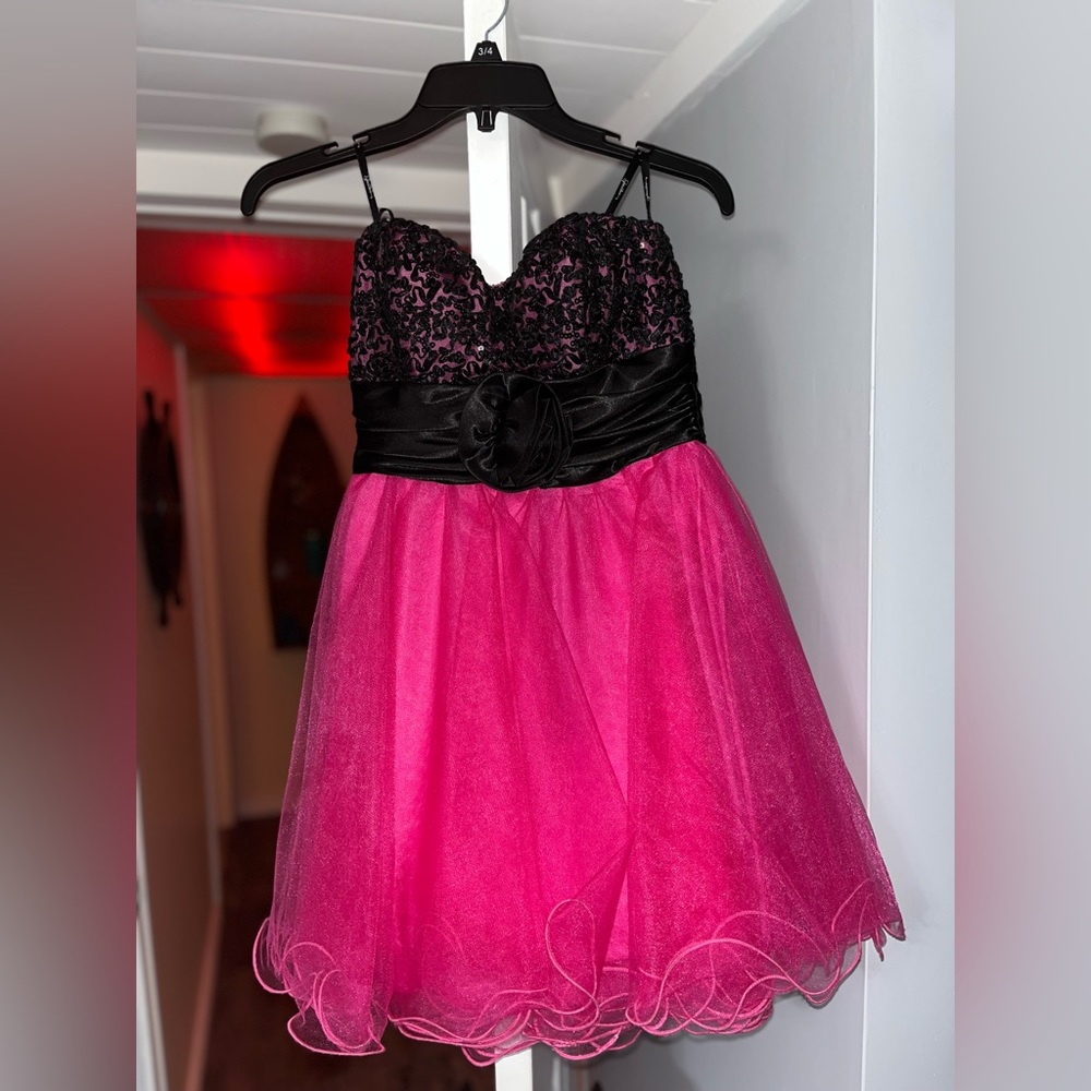 Black and pink homecoming dress